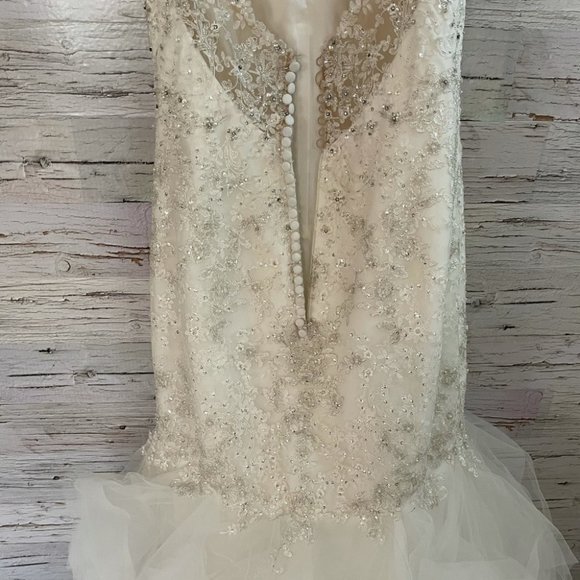 Stella York Beaded Mermaid Wedding Dress Size 12 - Picture 8 of 11